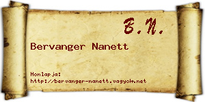 Bervanger Nanett névjegykártya